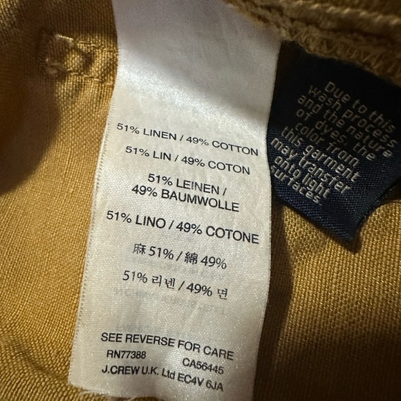 J. Crew Women’s Short - Size 10 - Linen/Cotton Blend - Mustard Yellow - Picture 4 of 8